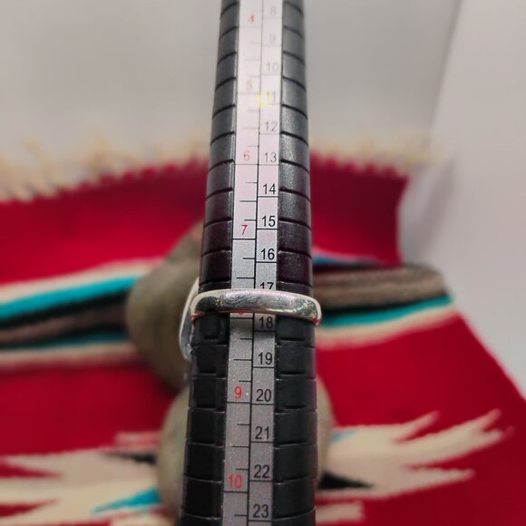 Southwest Western Cowgirl Sterling Silver Pink Conch Shell Cowboy Hat Ring Sz 8 - Picture 7 of 8